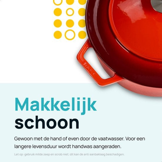 MOA Gusseisen-Kasserolle - Fassungsvermögen 7,2 Liter - 30CM - Rund - Alle Wärmequellen - Auch für Induktion - Gewicht 7,3 kg - Kirschrot - C30CB