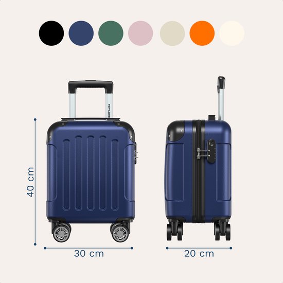 TRVLMORE Handgepäckkoffer – 40 x 30 x 20 cm – Unter-dem-Sitz-Gepäck – 24 l – Zahlenschloss – 4 Rollen – Dunkelblau