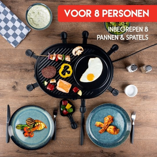Alpina Gourmet Set - Griddle - mit Pfannen und Spateln - 1200W - 8 Personen