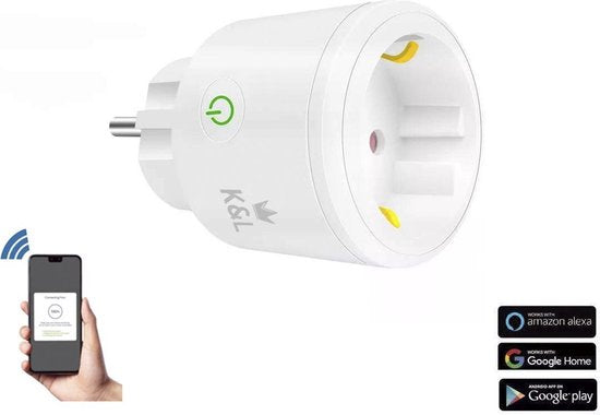 K&L Smart Plug - Zeitschaltuhr - Google Home, Amazon Alexa und IFTTT kompatibel - Smart Plug