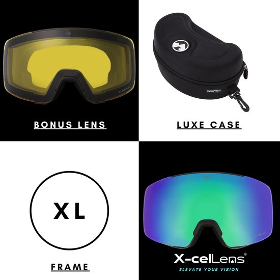 MowMow LOCAL Skibrille Männer L/XL + Extra Scheibe - Magnetisch - Bio-Frame - R-Strap - UV400