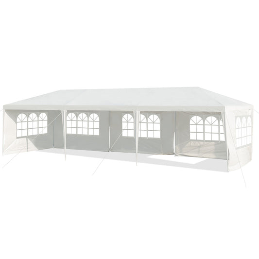 Coast 3 x 9 M Pavillon Zelt Garten Pavillon Gartenzelt mit 5 abnehmbaren Seitenwänden weiß