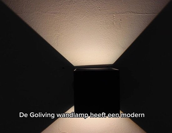 Goliving - Wandleuchte für drinnen und draußen - Wasserdicht - LED - Energieeffizient und rostfrei - 10x10x10 cm - schwarz