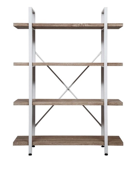 Wandschrank Sturdy - offenes Bücherregal - Industriedesign - 140 cm hoch weiß