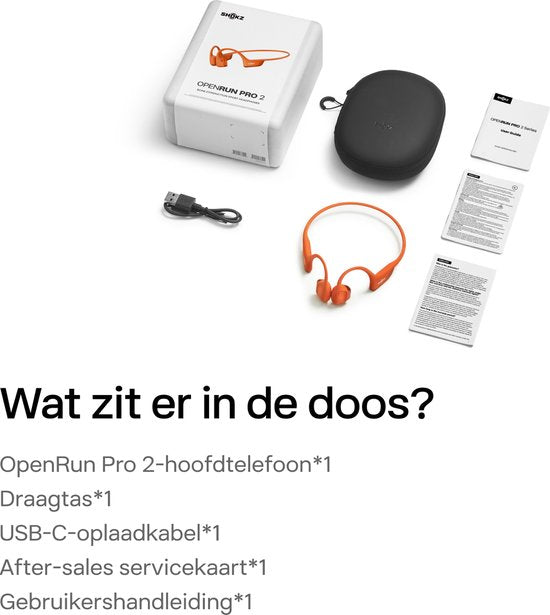Shokz OpenRun Pro 2 – Knochenleitung – Sport-Kopfhörer – Orange