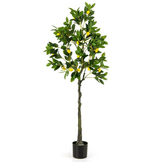 Coast Künstlicher Zitronenbaum – 160 cm – Realistische Obstpflanze – Zementtopf