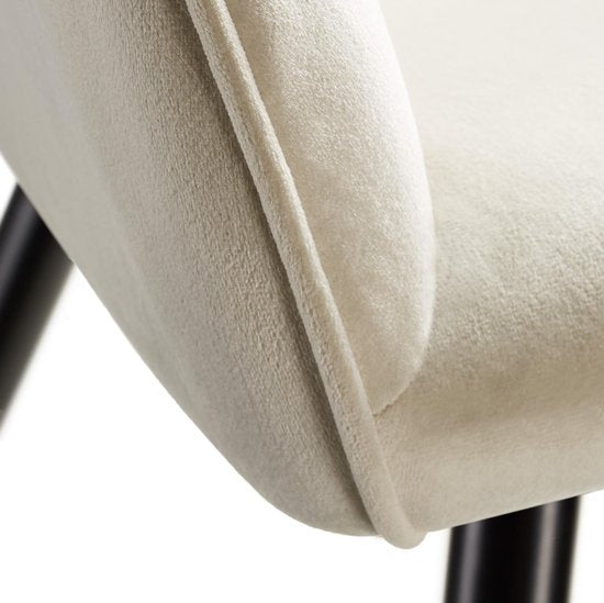 tectake - Stuhl - Esszimmerstuhl - Marilyn Samtoptik schwarz/creme - 58 x 62 x 82 cm - 403662