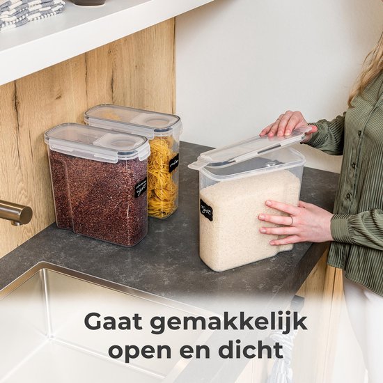 Stosh Vorratsgläser - Vorratskanister - Luftdicht - 4 Stück - 4.0L - BPA-frei - Kunststoff