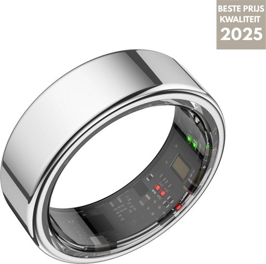 Focus® S1 Smart Ring - Größe 11 - Herzfrequenz - Menstruationszyklus - Schlafüberwachung - Sportliche Leistung - Schrittzähler - IP68 Wasserdicht - O2 Messung - Ladebox - Grau