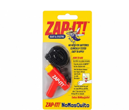 NoMasQuito Zap-It! Mückenstich-Linderer – piezoelektrisch – ohne Batterien – rot/gelb – 17 x 8 x 2,3 cm