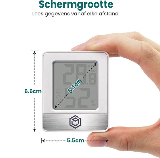 Ease Electronicz Hygrometer - Luftfeuchtigkeitsmesser - Digitale Wetterstation - Luftfeuchtigkeitsmesser - Thermometer für Innenräume - inklusive Batterie