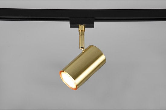 LED-Schienenbeleuchtung – Track Spot – DUOLINE – 2-Phasen – GU10-Fassung – rund – mattgold – Aluminium