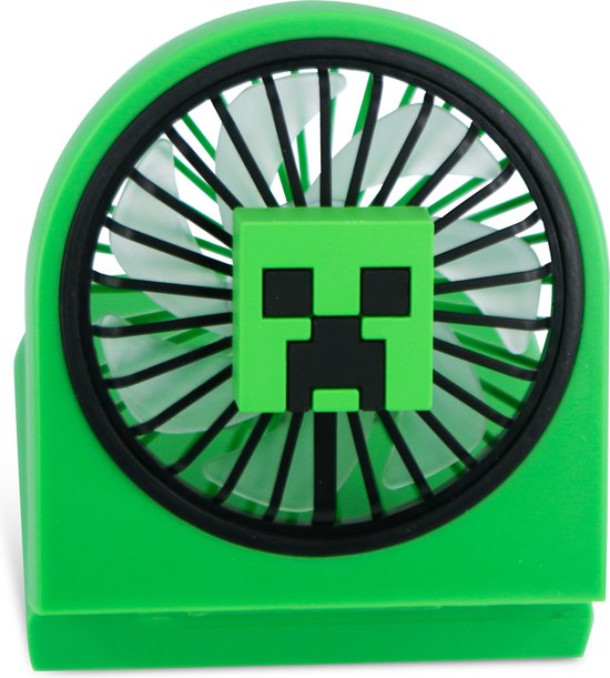 Minecraft – Ventilator – zusammenklappbar – zwei Geschwindigkeitsstufen – über USB-C aufladbar – 4 Stunden Betriebsdauer – leise