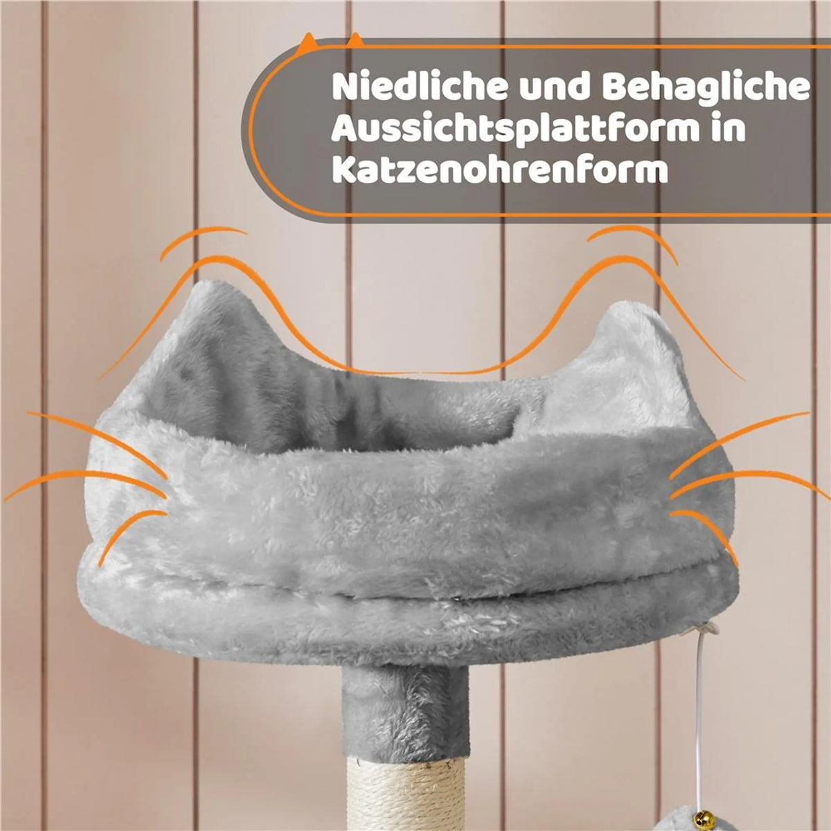 Yaheetech Katzenpfosten XXL mit 3 Aussichtsplattformen - Ausgestattet mit 2 Katzenhöhlen und Kratzbrett und Anti-Kipp-System - Für Haushalte mit mehreren Katzen - Hellgrauer Plüsch und Sisal - 55,5 x 55,5 x 175 cm