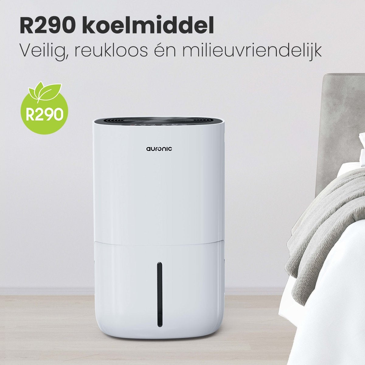Auronic - Luftentfeuchter und Luftreiniger - Entfeuchtet 20 l pro Tag - Wash-Dry-Funktion - Weiß