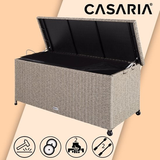 Casaria Aufbewahrungsbox - Wetterfest 122x56x61cm 360L - Creme