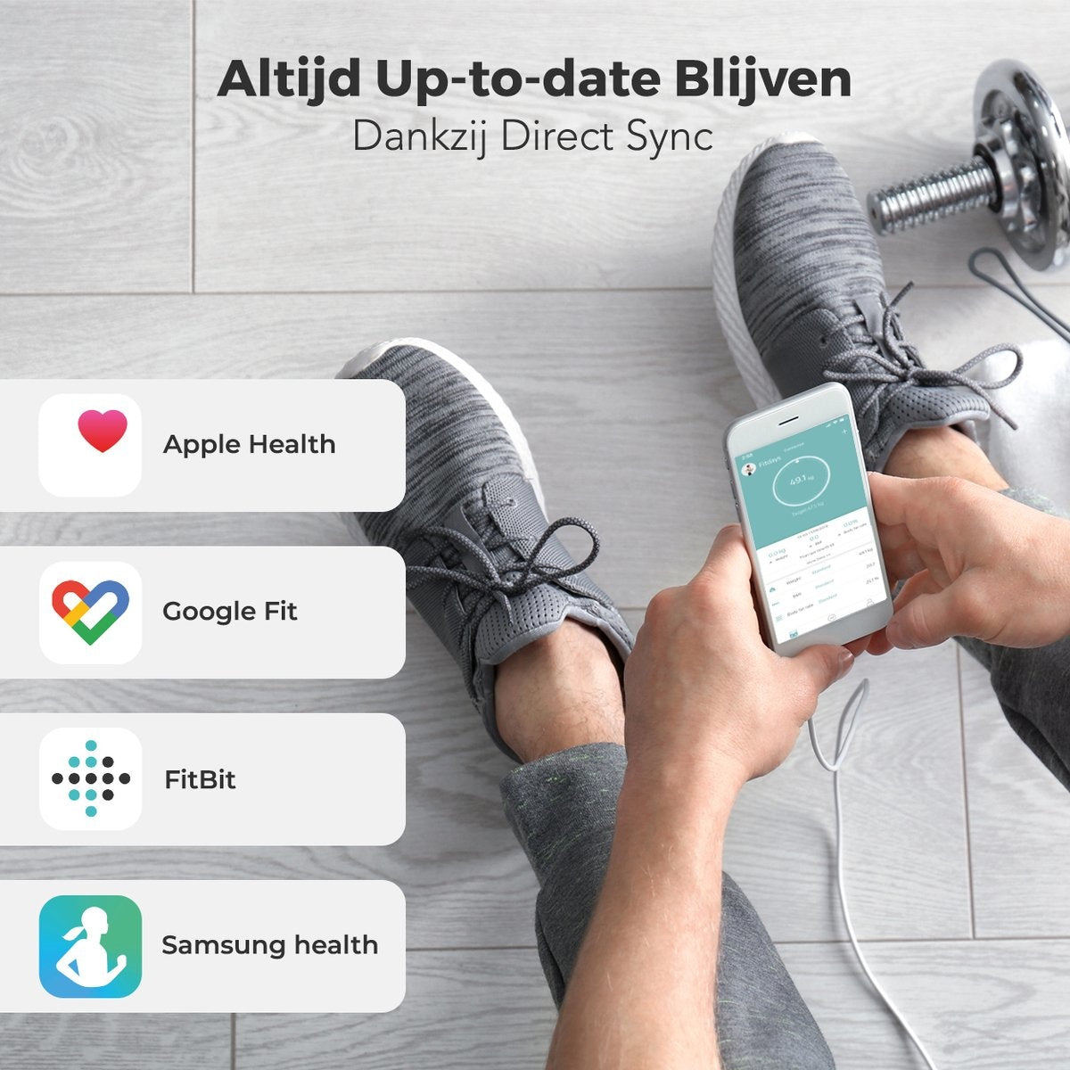 LifeGoods Personenwaage - Körperanalyse & Fettanteil - Digital - 15 Messungen - Schwarz