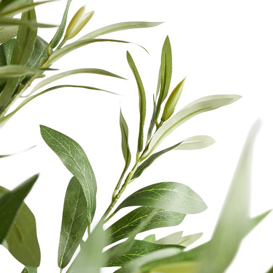 tectake Künstlicher Olivenbaum Oleand - Mediterrane Kunstpflanze mit realistischen Blättern und Oliven - Pflegeleicht und vielseitig einsetzbar - Inklusive stabilem Blumentopf - Höhe: 120 cm