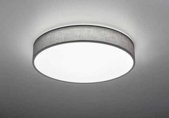 TRIO LUGANO - Deckenleuchte - Grau - inkl. 1x SMD 42 W - Fernbedienung - integrierter Dimmer - stufenlos einstellbare Lichtfarbe - Nachtlicht - Deckenmontage - nicht für externen Dimmer geeignet - Memory-Funktion