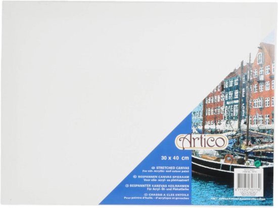 Artico - Leinwand - zum Bemalen - 30 x 40 cm - mit Keilrahmen - Weiß