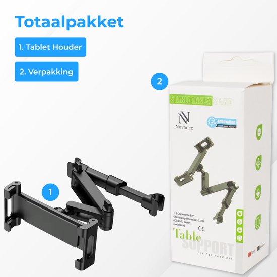 Nuvance - Tablet-Halterung Auto - Neigen & Drehen - Tablet-Halterung - Kopfstützenhalterung - Geeignet für Nintendo Switch & Phone
