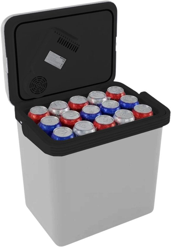 Auronic Coolbox Electric 12V und 230V - 25L - Camping-Kühlschrank - Auto - Kühlung und Heizung - Kühlbox - Hellgrau
