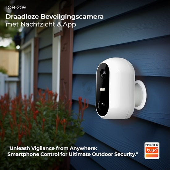 Denver Sicherheitskamera Wireless Outdoor - Kamera mit Nachtsicht - Tuya App - WiFi - Full HD - 1080P - Bewegungserkennung - Einfach zu installieren - IOB209 - Weiß