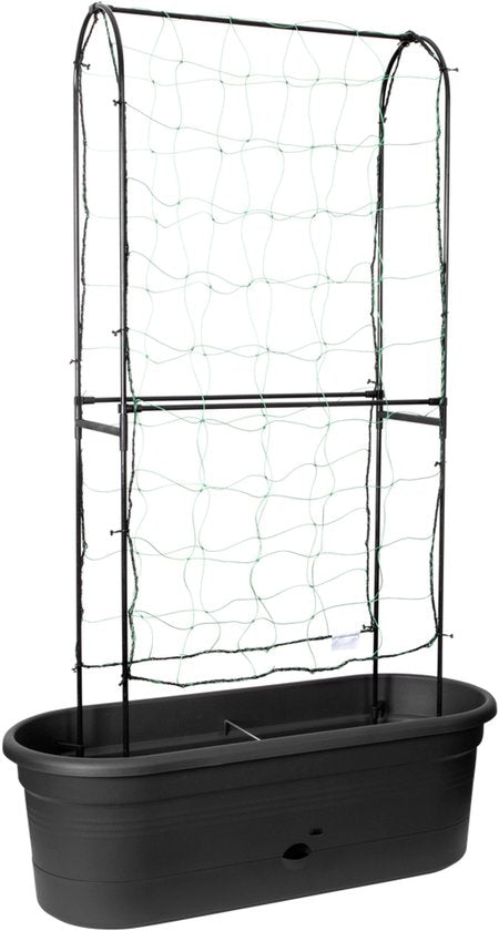 Elho Green Basics Veggie Wall 80 – Pflanzkasten – Vertikales Gärtnern – 100 % recycelter Kunststoff – Ø 77,5 x H 26,0 cm – Living Black