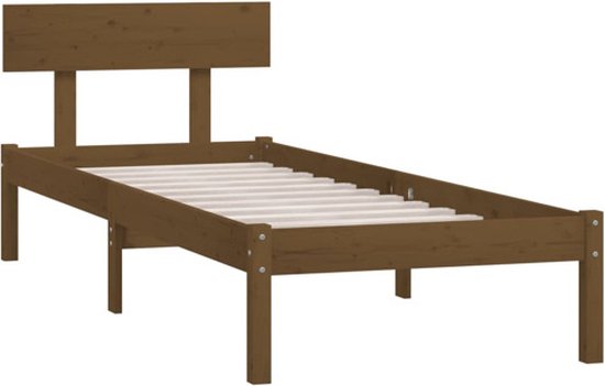 vidaXL - Bettrahmen - massiv - Kiefernholz - honigbraun - 90x200 - cm