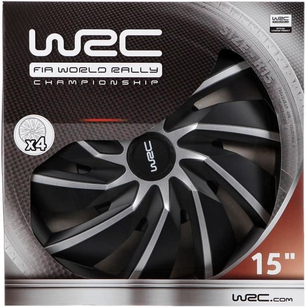 WRC Radzierblenden 15 Zoll - silber/schwarz - 4St.