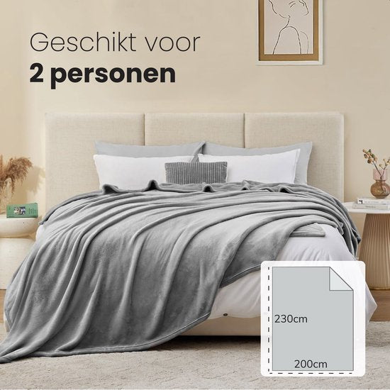 Luft Fleece Decke - 230x200cm - Extra groß und super weich - Kariert - Sofadecke - Fleece Kariert - Warme Decke für Sofa