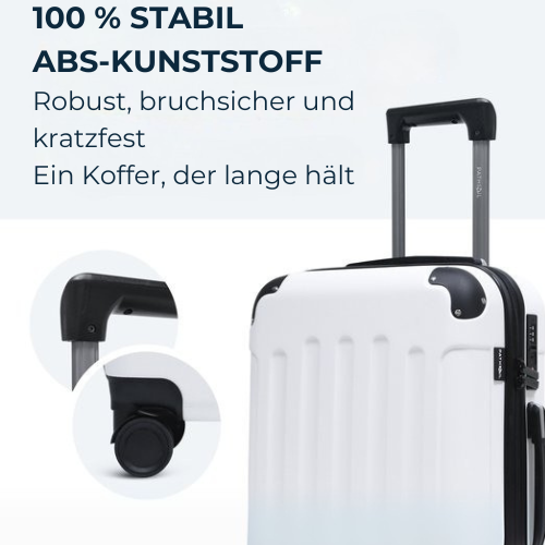 Pathsail - Handgepäck Koffer - Inkl. TSA-Schloss & Spinner-Räder - ABS - 40L x 55CM - Weiß