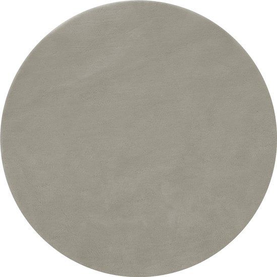 tectake® Kurzflorteppich - Rund - Ø120 cm - Sand - Teppich für Wohnzimmer, Schlafzimmer, Esszimmer - Pflegeleicht und waschbar - Anti-Rutsch-Unterlage - Allergikerfreundlich - Verschiedene Größen und Farben