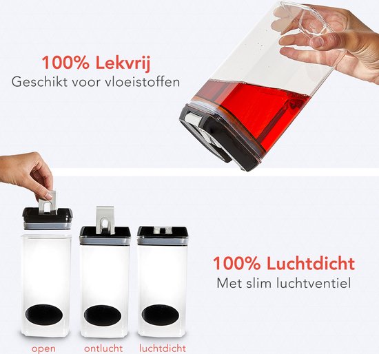 KitchenBrothers Vorratsdosen - 14 Stück - luftdicht - wiederbeschreibbare Etiketten - Kunststoff