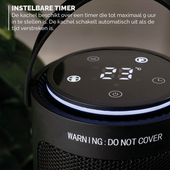 BREND BR-2221 Ceranfeldherd mit ECO-Modus und Thermostat 15-35 °C - Elektroherd - Heizung - 2000W - Schwarz