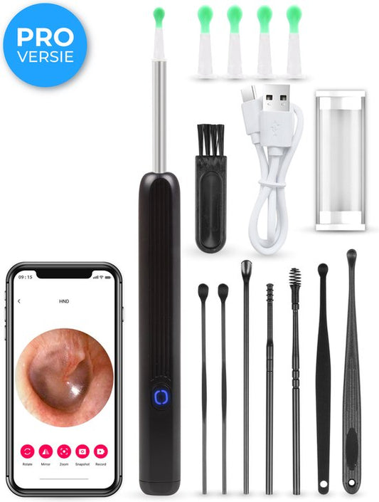 Nuvance - Ohrenschmalz-Entferner mit Kamera-App - Ohrreiniger - Ohrreinigungsset - Ohrenspritze - Ohrenkratzer - inkl. Reinigungsset