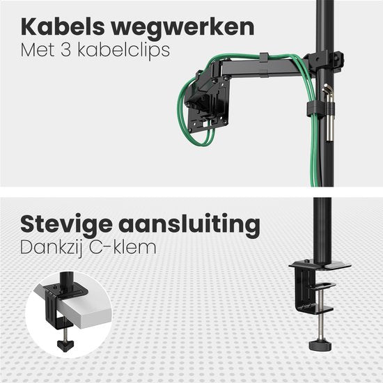 Auronic Monitorarm - 1 Bildschirm - 13 bis 32 Zoll - verstellbar - Monitorhalterung - Stahl - Schwarz