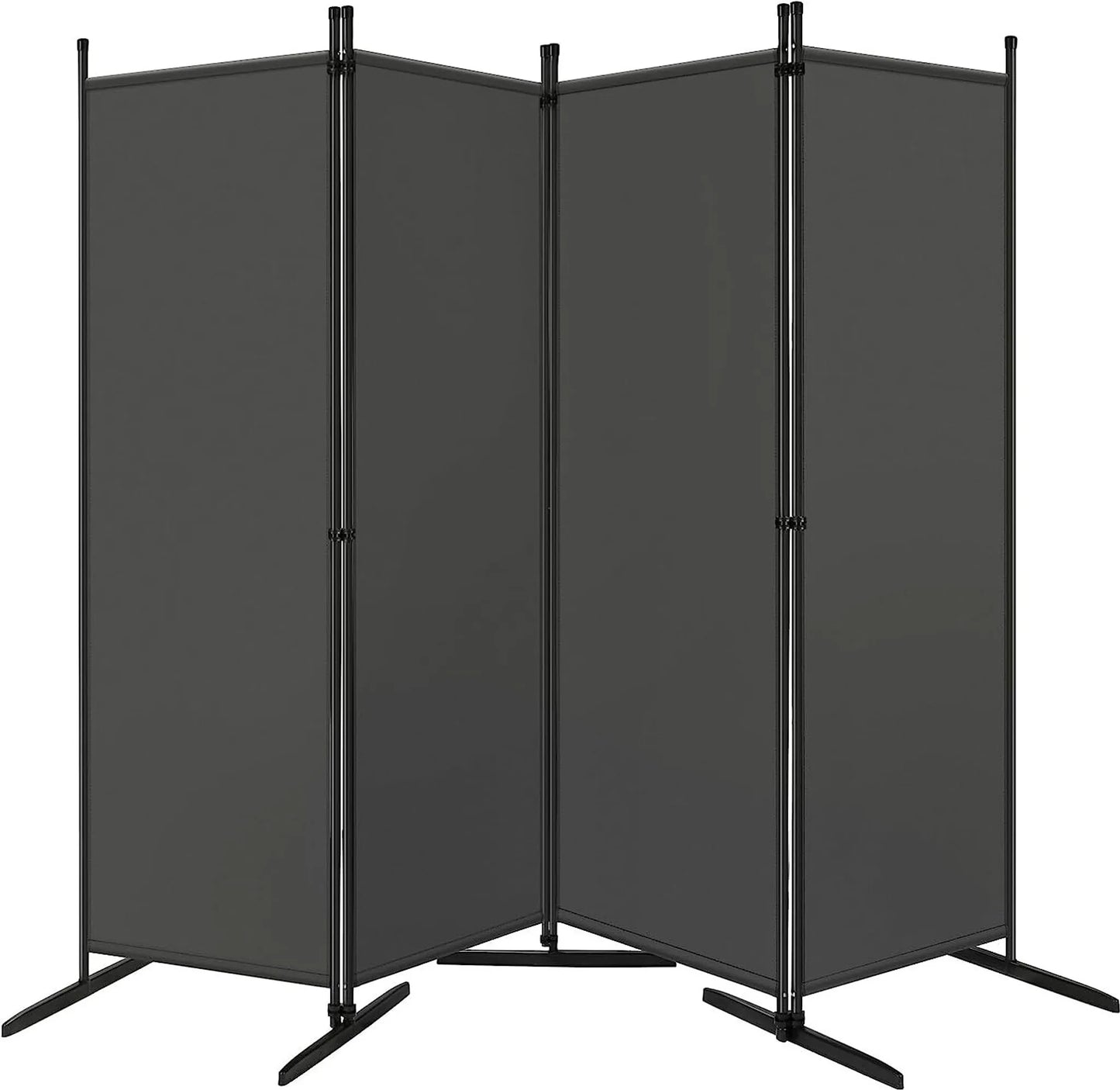 Woltu Paravent Raumteiler & Sichtschutz 4-tlg. Dunkelgrau - 223 x 177 cm - Faltbare Trennwand für den Innen- und Außenbereich