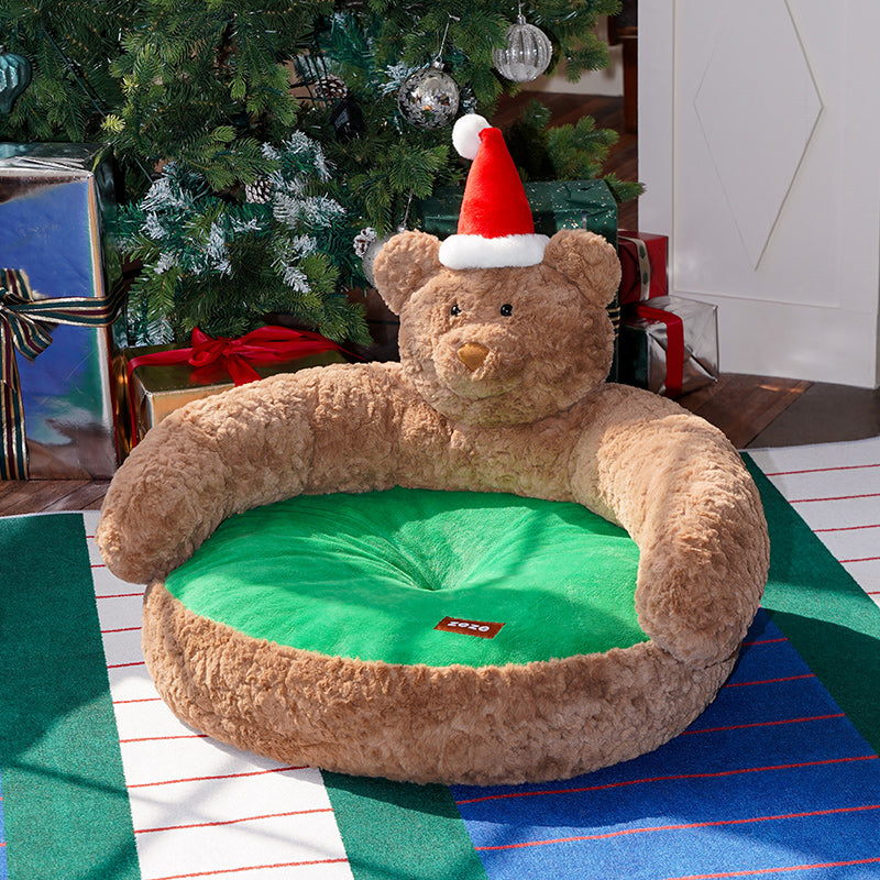 Diese Haustierbank mit Weihnachtsbär