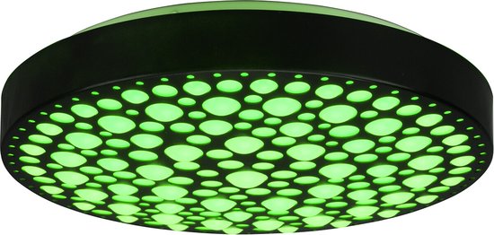 Reality – LED-Deckenleuchte – Deckenbeleuchtung – 22 W – Einstellbare Farbe – RGB – Fernbedienung – Dimmbar – Rund – Schwarz – Kunststoff
