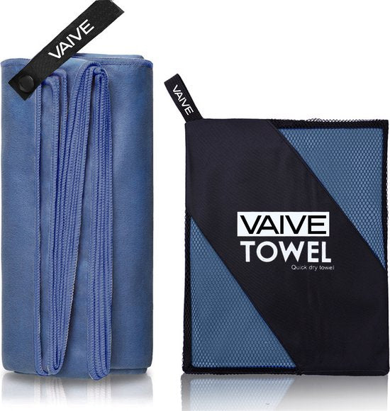 VAIVE Handtuch aus Mikrofaser - Strandtuch 100x200 - Badetuch - Reisehandtuch Schnell trocknend - Blau