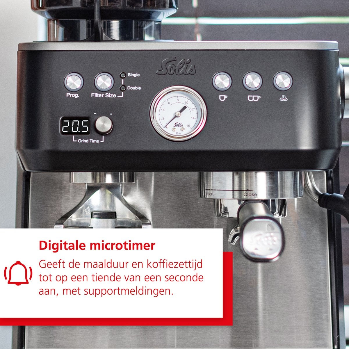 Solis Grind & Infuse Perfetta 1019 Espressomaschine - Kolbenmaschine - Kaffeemaschine mit Bohnen - Schwarz