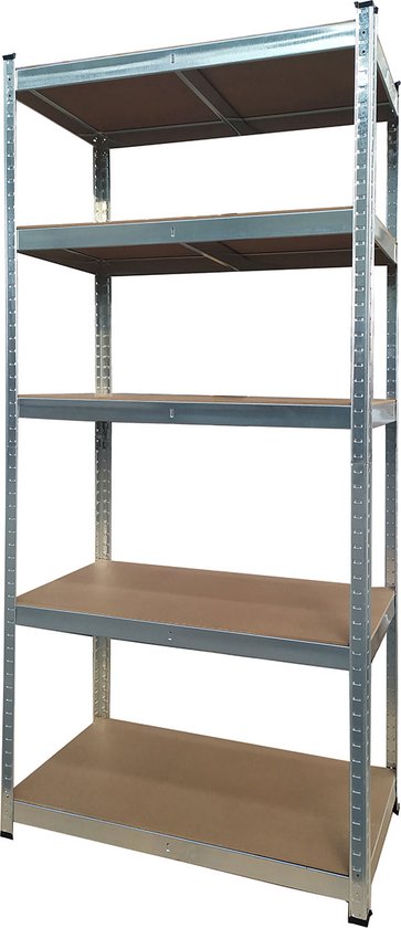 BRASQ Metallregalschrank - Lagerregal - Wandschrank - Lagerschrank 180x90x40cm - 5-Lagen-Schrank 175 KG/Fach - 875 KG max