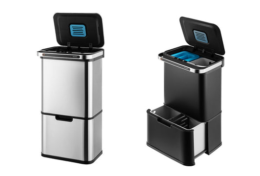 Home&Comfort Mülleimer - 60L - UV-Licht - Edelstahl - 36 x 42 x 82 cm