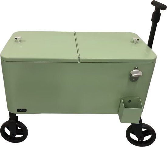 AXI Cooler Go Handwagen in Grün – Handwagen – Kühlbox mit Rädern – 76 l Fassungsvermögen – Kühlbox mit Ablasshahn