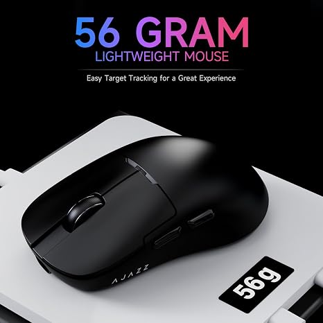 DAIDAI  AJAZZ AJ159P Kabellose Gaming-Maus mit RGB-Ladestation – PAW3395 – 26.000 DPI – 56 g