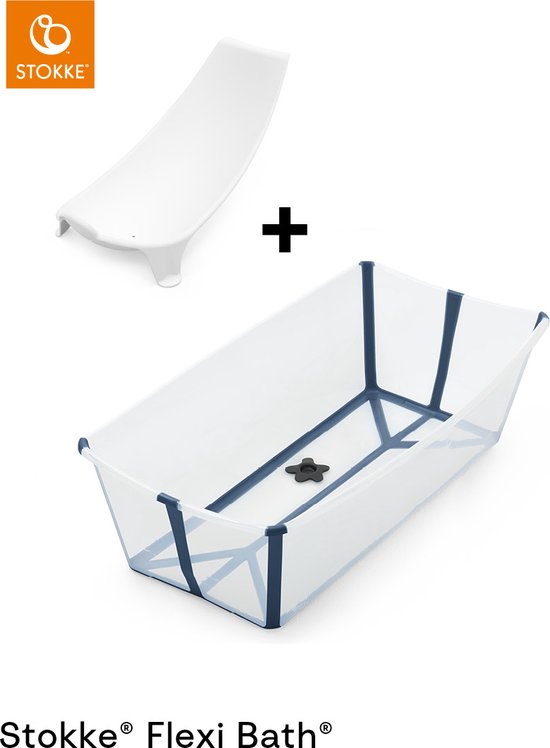 Stokke® Flexi Bath® X-Large-Set – Flexi Bath® XL + Newborn Support – Transparentblau