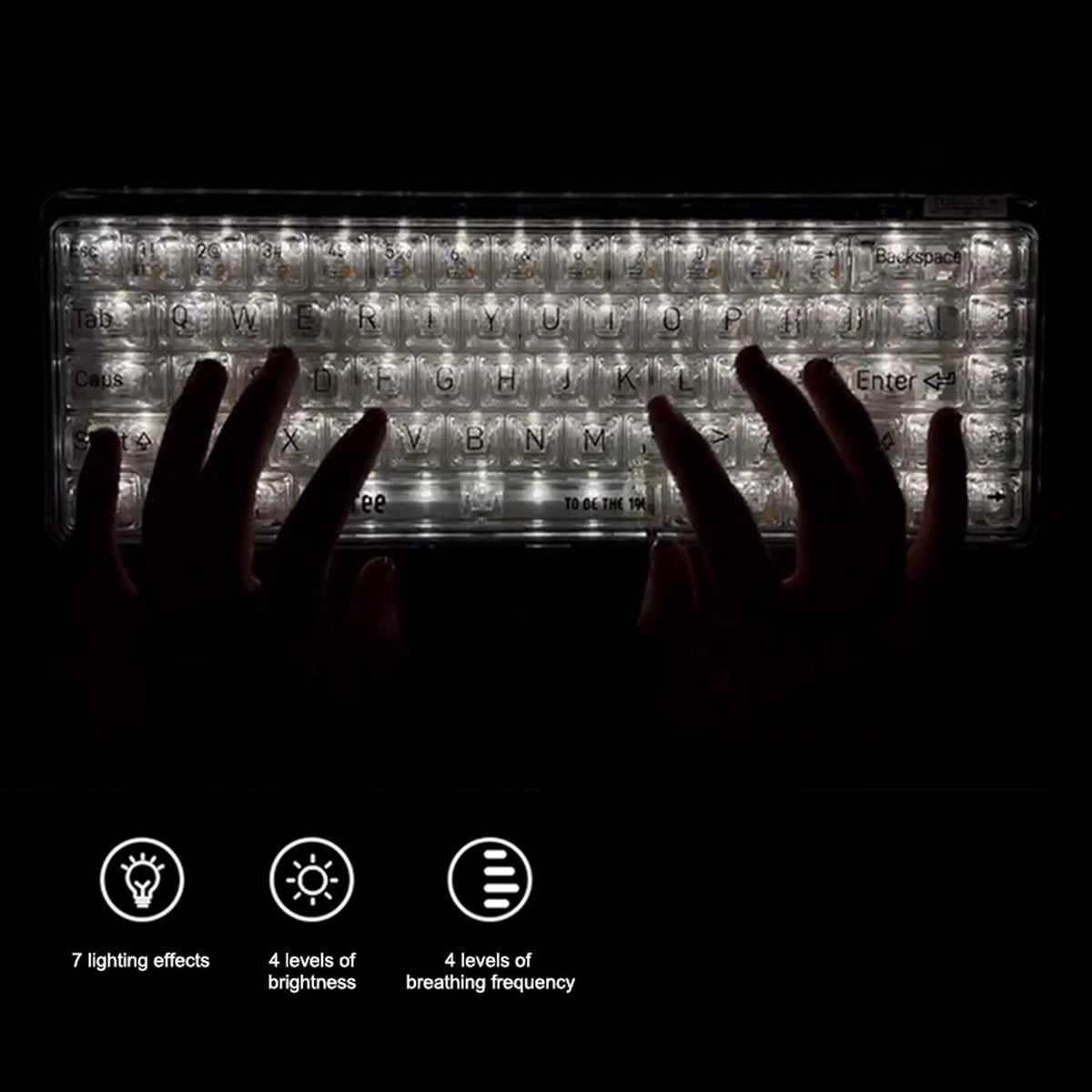 Lofree OE907 65 % mechanische Tastatur, transparent – QWERTY, Bluetooth 5.1 – 30,6 × 14,4 × 4,3 cm