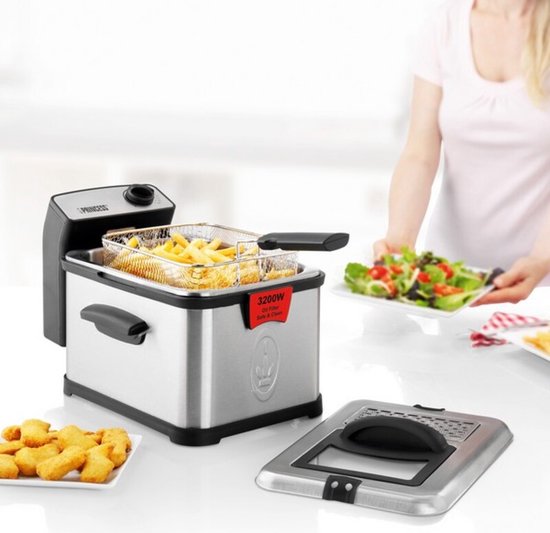 Princess Superior Fritteuse – 3 Liter – Kaltzone und Filter – Leistungsstarke 3200 Watt – 183001