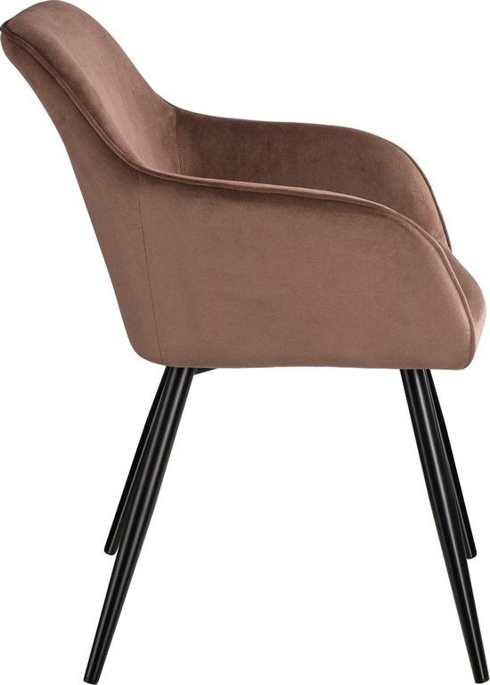 tectake - Stuhl - Esszimmerstuhl - Marilyn Samtoptik schwarz/braun - 403661